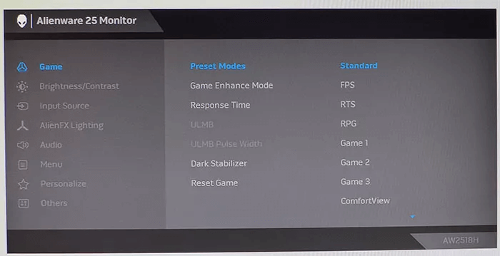 alienware 240hz calibration